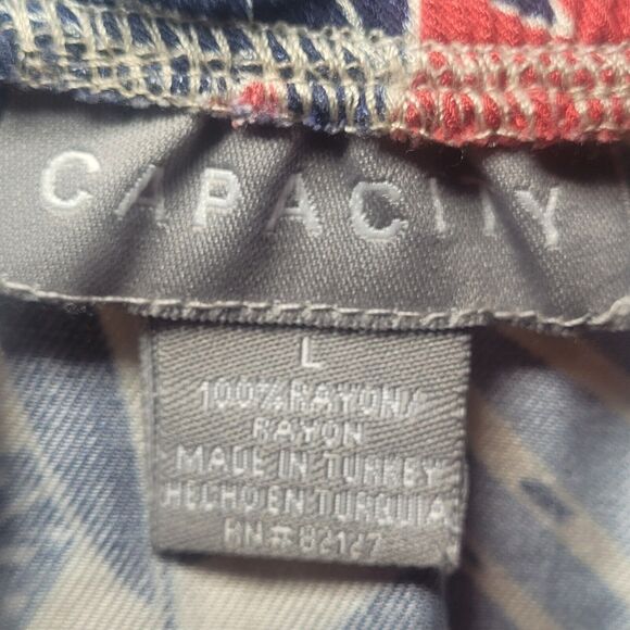 Capacity Patriotic Tropical Flower Floral Maxi Wrap Skirt Vintage 90's Retro - Picture 3 of 7